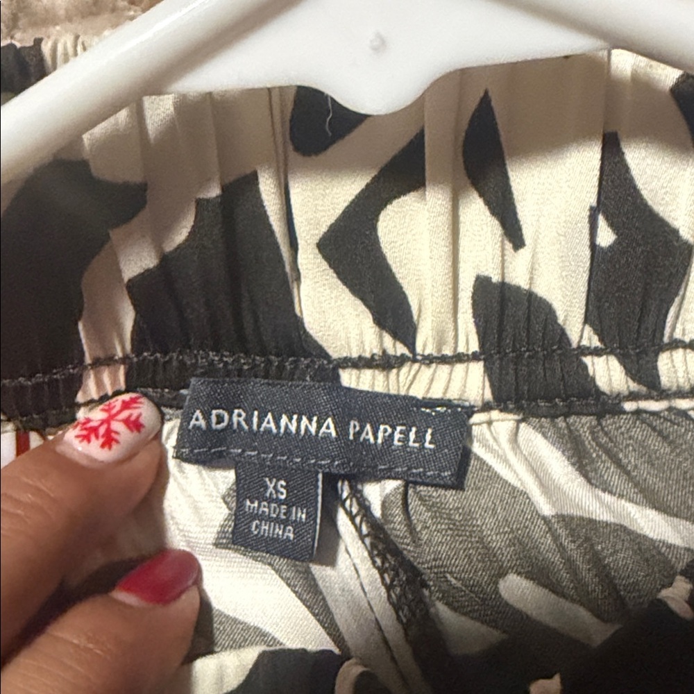 Adrianna Papell Black and Cream Wide Leg Pants